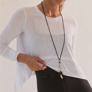Tempo Long Sleeve Tee in Optic White Fp Movement medium pullover workout top